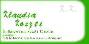 klaudia koszti business card